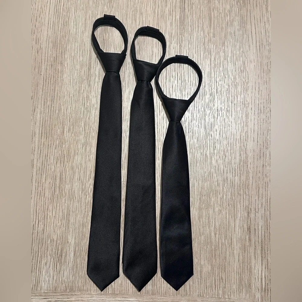 Classic Black PreKnot, Zipper Ties - Set of 3- approx 2” wide each